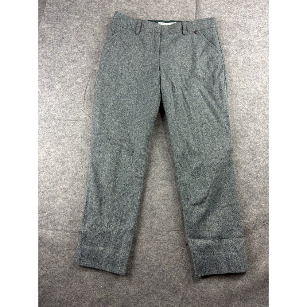 Trina Turk Womens 6 Teal Trouser Wool Blend Dress Pants Stretch Career Y2K 90s